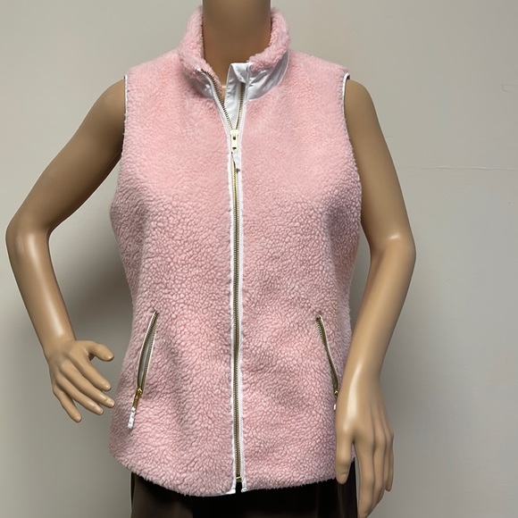 crown & ivy Jackets & Coats Crown Ivy Pink Fleece Vest Poshmark